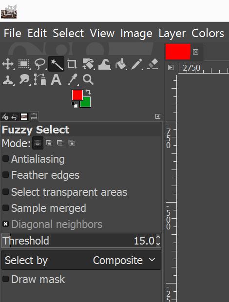 GIMP Fuzzy Select Options